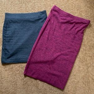 Mini and midi pencil skirt bundle. Grey and maroon
